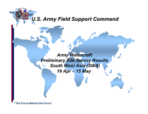 U.S. Army Field Support Command Army Watercraft Preliminary Site Survey Results