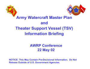 Army Watercraft Master Plan and Theater Support Vessel (TSV) Information Briefing