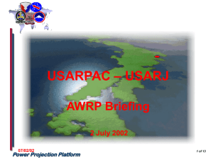 USARPAC – AWRP Briefing 2 July 2002