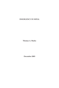 INSURGENCY IN NEPAL Thomas A. Marks December 2003
