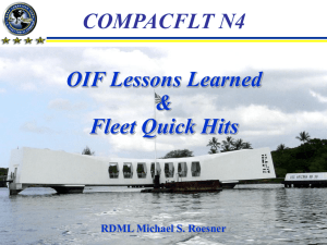COMPACFLT N4 OIF Lessons Learned &amp; Fleet Quick Hits