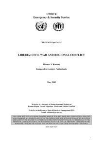 UNHCR Emergency &amp; Security Service LIBERIA: CIVIL WAR AND REGIONAL CONFLICT