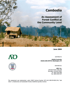 Cambodia An Assessment of Forest Conflict at the Community Level