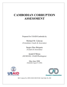 CAMBODIAN CORRUPTION ASSESSMENT  Michael M. Calavan