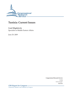 Tunisia: Current Issues CRS Report for Congress Carol Migdalovitz