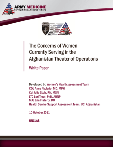 The Concerns of Women Currently Serving in the Afghanistan Theater of Operations