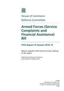 Armed Forces (Service Complaints and Financial Assistance) Bill