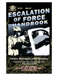 Center for Army Lessons Learned (CALL)  Tactics, Techniques, and Procedures U.S. UNCLASSIFIED