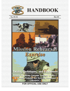 HANDBOOK Tactics, Techniques, and Procedures Center for Army Lessons Learned (CALL)