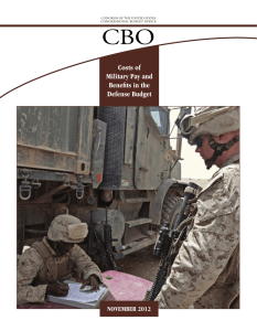 CBO Costs of Military Pay and Benefits in the