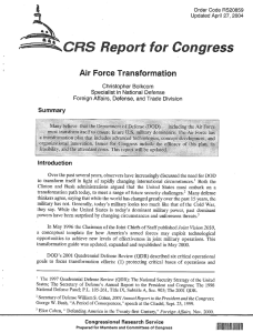%~CRS ReDort for Congress Air Force Transformation