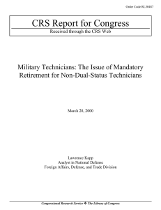 CRS Report for Congress Military Technicians: The Issue of Mandatory
