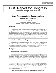 CRS Report for Congress Naval Transformation: Background and Issues for Congress