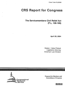 CRS Report for Congress The Service a bers Civil Relief Act 8