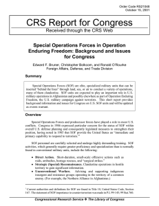 CRS Report for Congress Special Operations Forces in Operation for Congress