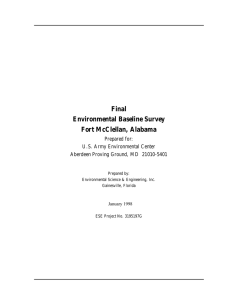 Final Environmental Baseline Survey Fort McClellan, Alabama Prepared for: