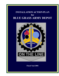 BLUE GRASS ARMY DEPOT INSTALLATION ACTION PLAN for Fiscal Yeal 2001