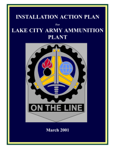 INSTALLATION ACTION PLAN LAKE CITY ARMY AMMUNITION PLANT March 2001