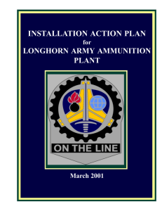 INSTALLATION ACTION PLAN LONGHORN ARMY AMMUNITION PLANT March 2001