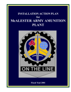 McALESTER ARMY AMUNITION PLANT INSTALLATION ACTION PLAN for