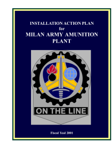 MILAN ARMY AMUNITION PLANT INSTALLATION ACTION PLAN for