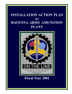 INSTALLATION ACTION PLAN RAVENNA ARMY AMUNITION PLANT Fiscal Year 2001