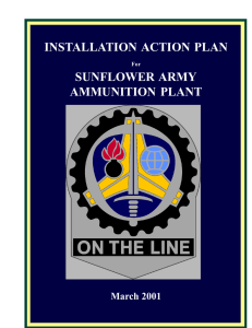 INSTALLATION ACTION PLAN SUNFLOWER ARMY AMMUNITION PLANT March 2001