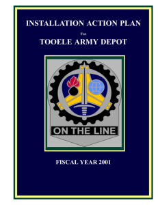 INSTALLATION ACTION PLAN TOOELE ARMY DEPOT FISCAL YEAR 2001 For