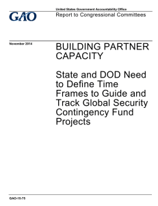 BUILDING PARTNER CAPACITY State and DOD Need to Define Time