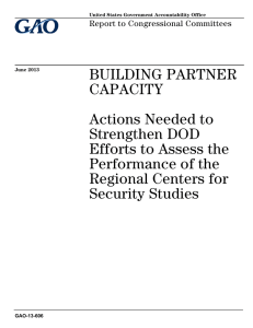 BUILDING PARTNER CAPACITY Actions Needed to Strengthen DOD