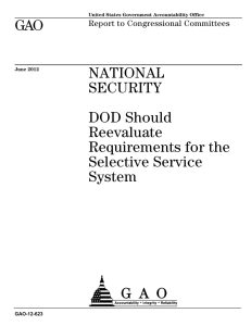 GAO NATIONAL SECURITY DOD Should