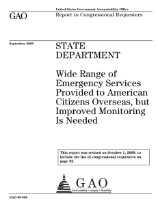 GAO STATE DEPARTMENT Wide Range of