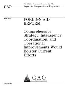 GAO FOREIGN AID REFORM Comprehensive