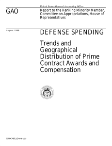 GAO DEFENSE SPENDING Trends and Geographical