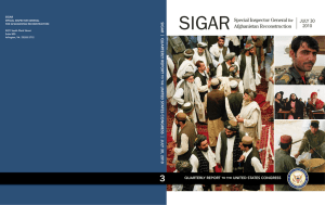 SIGAR Special Inspector General  Afghanistan Reconstruction
