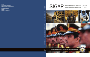 sigar Special Inspector General  Afghanistan Reconstruction