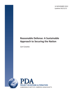 PDA Reasonable Defense: A Sustainable Approach to Securing the Nation Carl Conetta