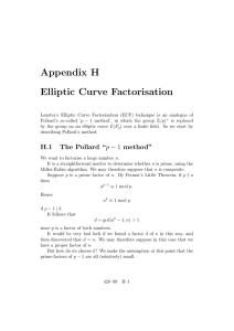 Appendix H Elliptic Curve Factorisation