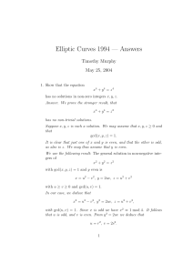 Elliptic Curves 1994 — Answers Timothy Murphy May 25, 2004