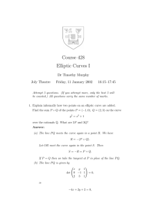 Course 428 Elliptic Curves I Dr Timothy Murphy Joly Theatre