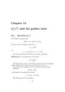 Chapter 15 √ Q( 5) and the golden ratio