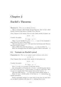 Chapter 2 Euclid’s Theorem
