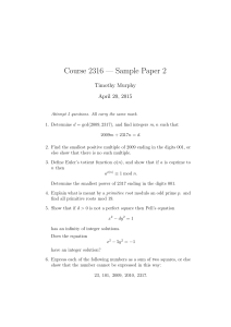Course 2316 — Sample Paper 2 Timothy Murphy April 20, 2015