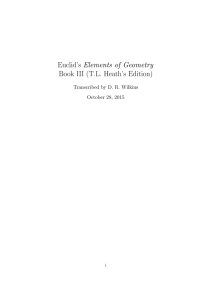 Euclid’s Elements of Geometry Book III (T.L. Heath’s Edition) October 28, 2015