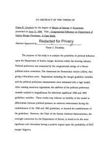 presented on June 21, 1994. Title: Congressional Influence on Department...