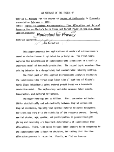 William E. Nebeskv for the degree of Doctor of Philosophy... Title: Topics  in Applied Microeconomics: Time Allocation and Natural