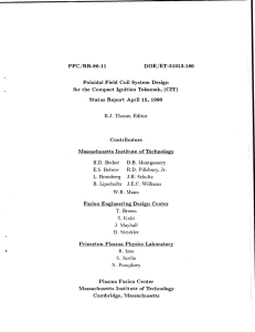 PFC/RR-86-11 Poloidal  Field  Coil  System  Design (CIT)