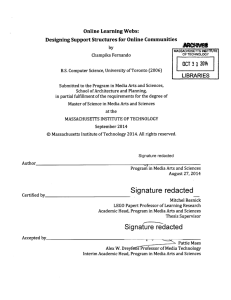 LIBRARIES Online Learning Webs: Designing  Support Structures for Online Communities