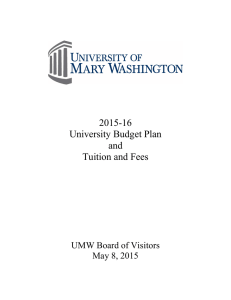 2015-16 University Budget Plan and