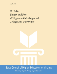 2015-16 Tuition and Fee Report 0 State Council of Higher